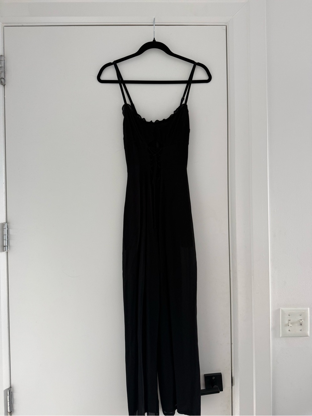 Reformation Black Spaghetti Strap Jumpsuit